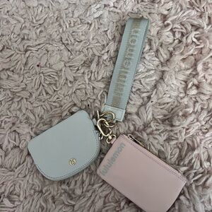 Lululemon Athletica Pink and Gray Key & Card Holder Set